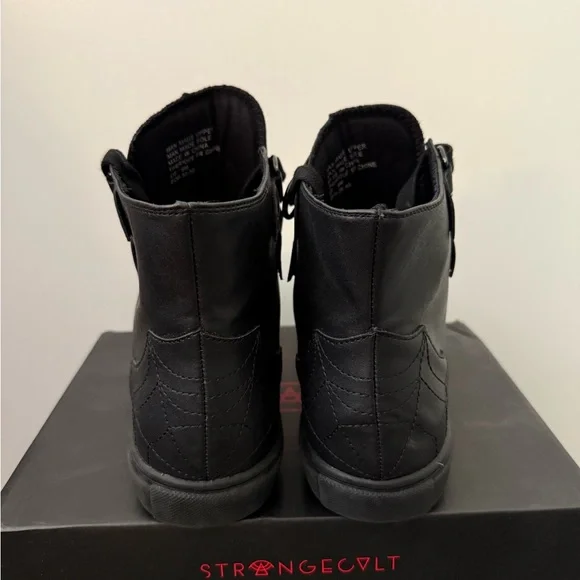 Strange Cvlt Matte Black Chelsea Spooky High Top Sneakers Size 9 - Picture 5 of 10